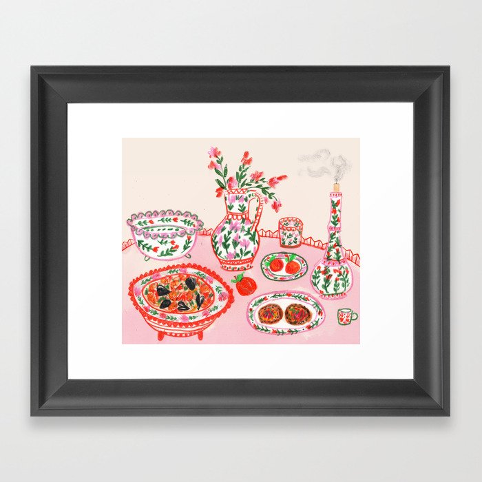 Mussels & Shrimp Framed Art Print