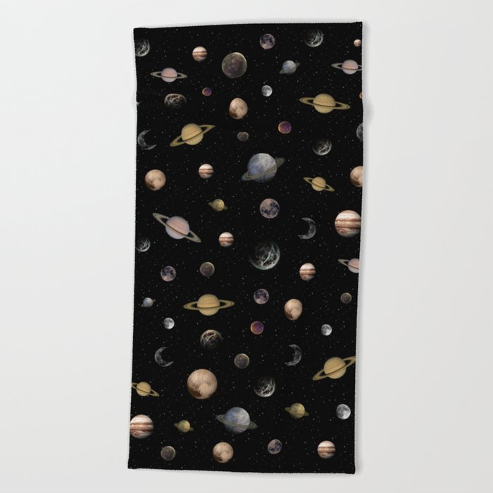Planets, Moons & Stars Beach Towel