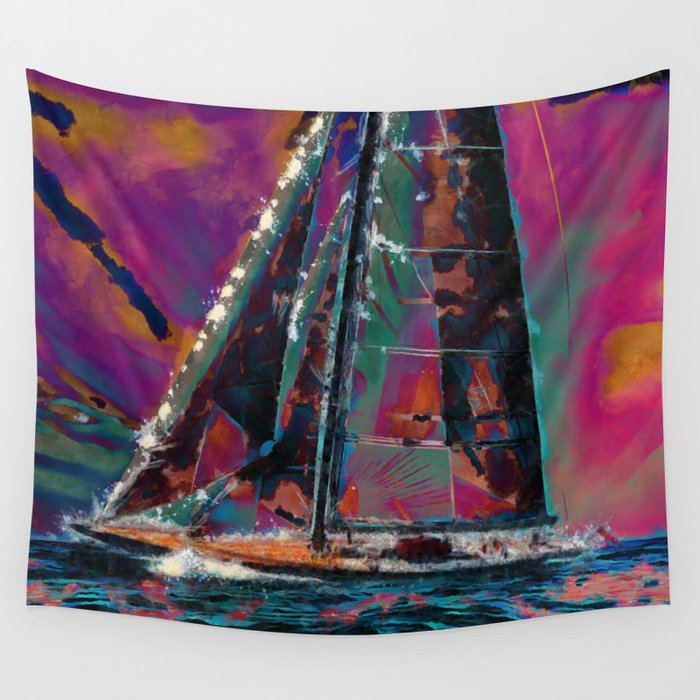 J-Class Yacht Wall Tapestry