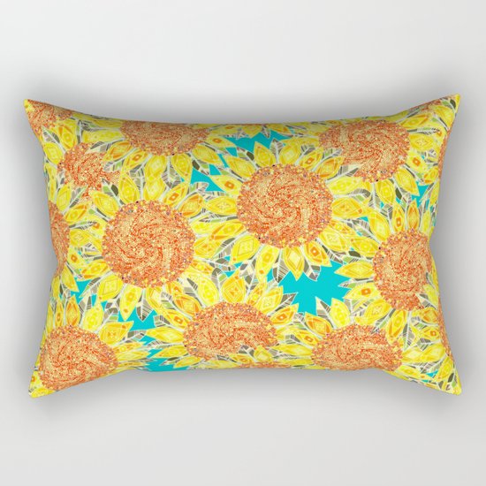sunflower field Rectangular Pillow