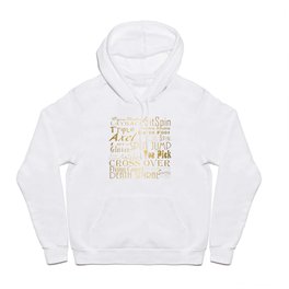 Figure Skating Subway Style Typographic Design Gold Foil Hoody
