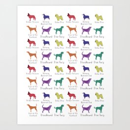Dog breeds Art Print | Drawing, Bestseller, Animal, Names, Dogs, Gift, Girls, Men, Baby, Pet 