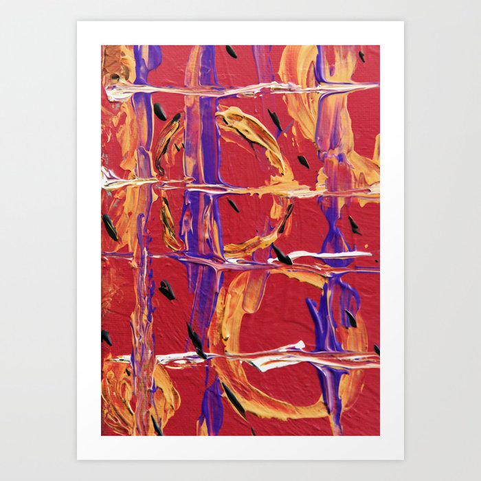 Abstract Art, palette knife painting, circle, line, square Art Print by  lisakling | Society6