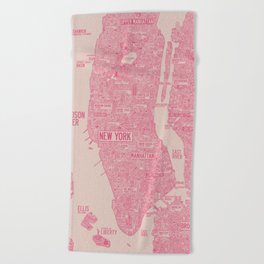 New York map Beach Towel
