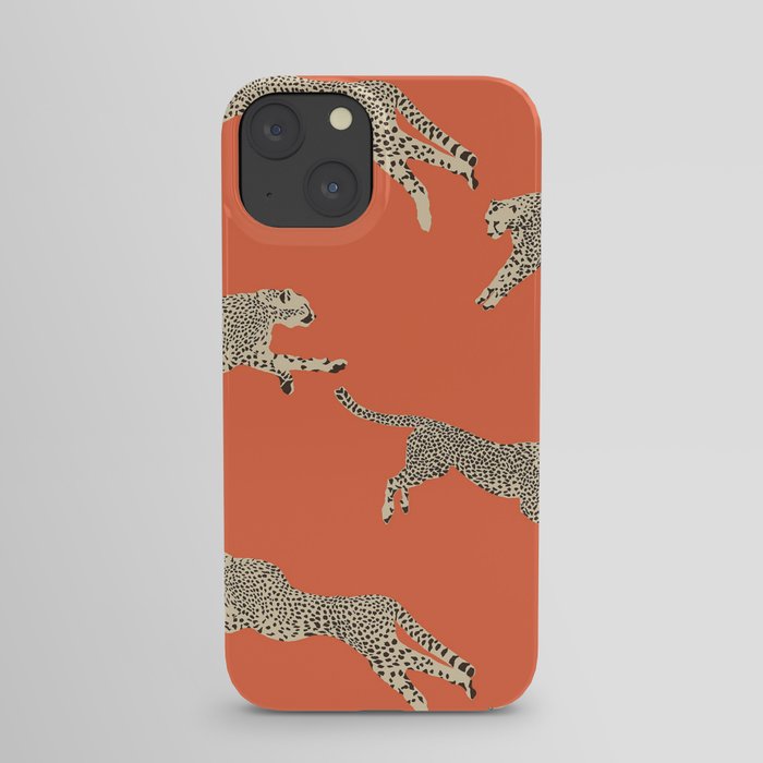 Leaping Cheetahs Tangerine iPhone Case