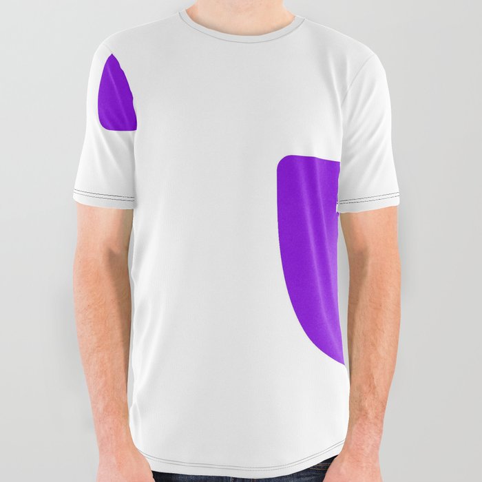 J (Violet & White Letter) All Over Graphic Tee