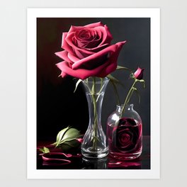 decoration with roses -08- Art Print