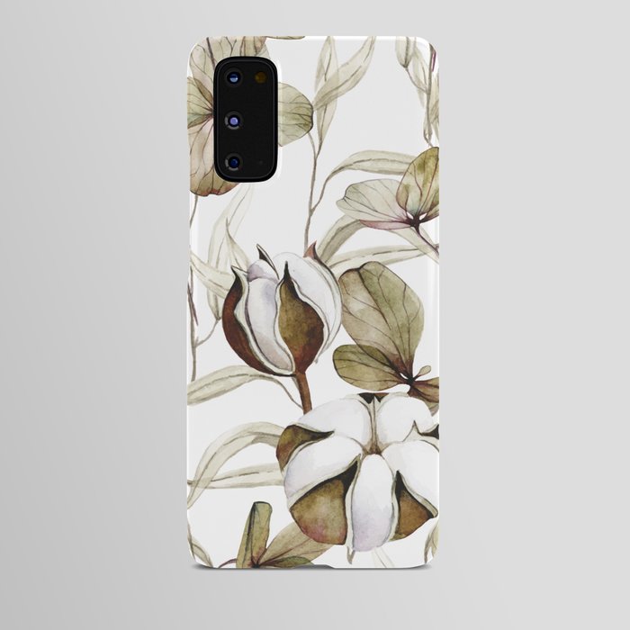 Vintage Transparent Leaves and Flowers Android Case