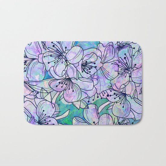 Over and Over Flowers Bath Mat