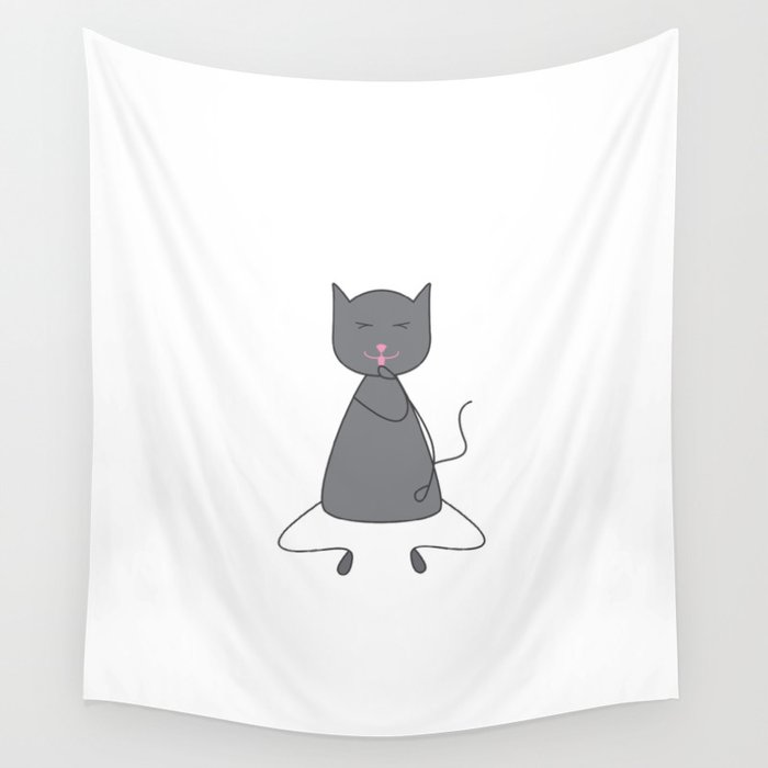 Cute grey colored cat Wall Tapestry