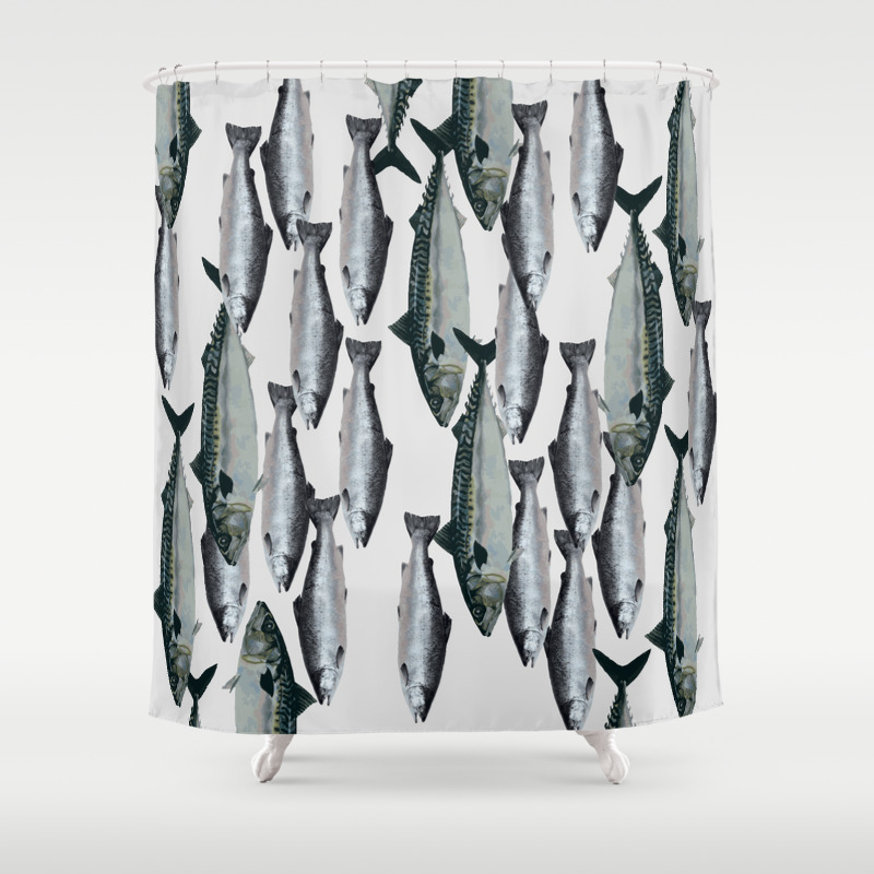 Tuna And Salmon Fish Design Shower Curtain By Move Art Society6