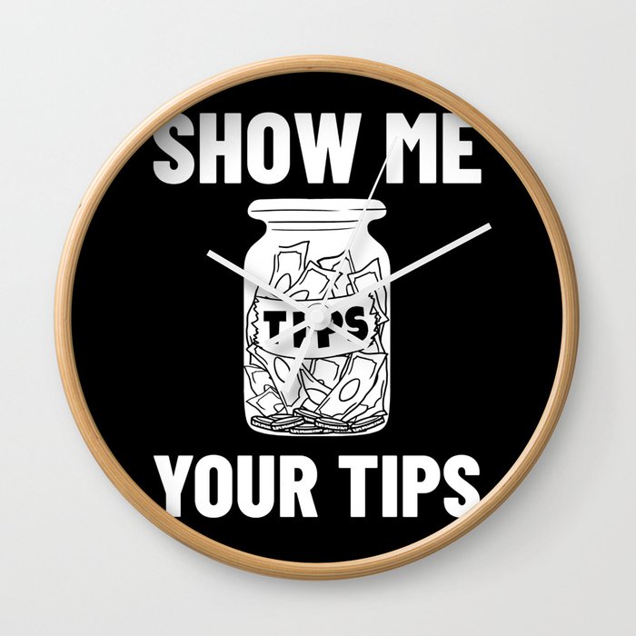 Bartending Tip Jar Tipping Bartender Wall Clock