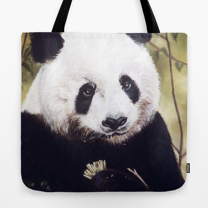 Panda Bear Pastel Painting Tote Bag By Karrengarcespetart Society6