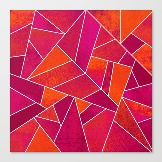 Hot Pink & Orange stone Canvas Print