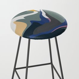 Rich color liquid swirl warp Bar Stool