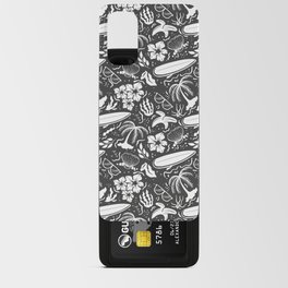 Dark Grey and White Surfing Summer Beach Objects Seamless Pattern Android Card Case