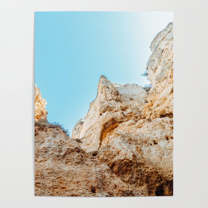 Natural Rock Formations In Lagos, Algarve Portugal, Travel Photo, Large Printable Photography Poster