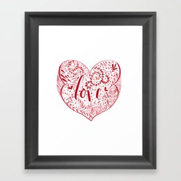 Heart Doodles of Love Framed Art Print
