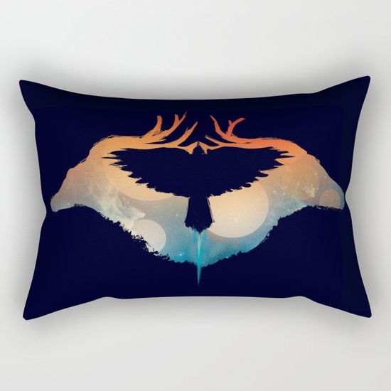 Night sky over savanna Rectangular Pillow