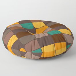 Seventies-inspired geometric pattern | Blocks Color Geometric Floor Pillow