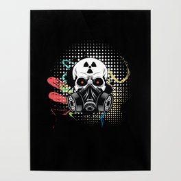 Gas Mask Radioactive Prepper Prepping Poster