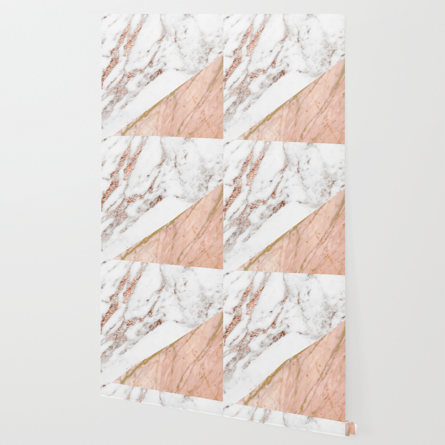 Marble Rose Gold Blended Wallpaper By Marbleco Society6