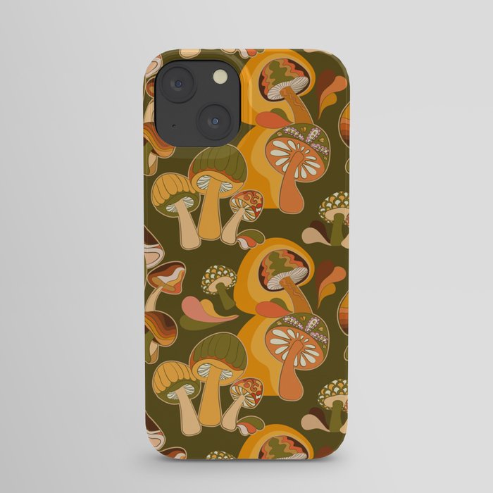 70s Mushroom, Retro Pattern iPhone Case