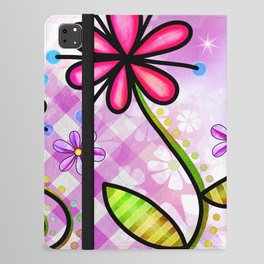 Watercolor Doodle Floral Collage Pattern 03 iPad Folio Case