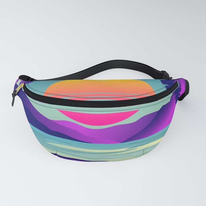 Seaside Relaxing Sunset Synthwave Fanny Pack