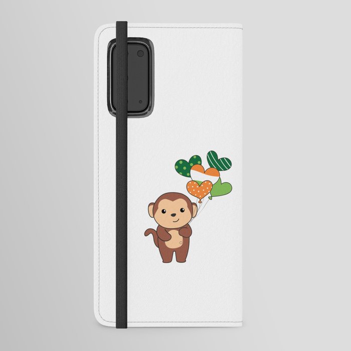 Monkey With Ireland Balloons Cute Animals Android Wallet Case