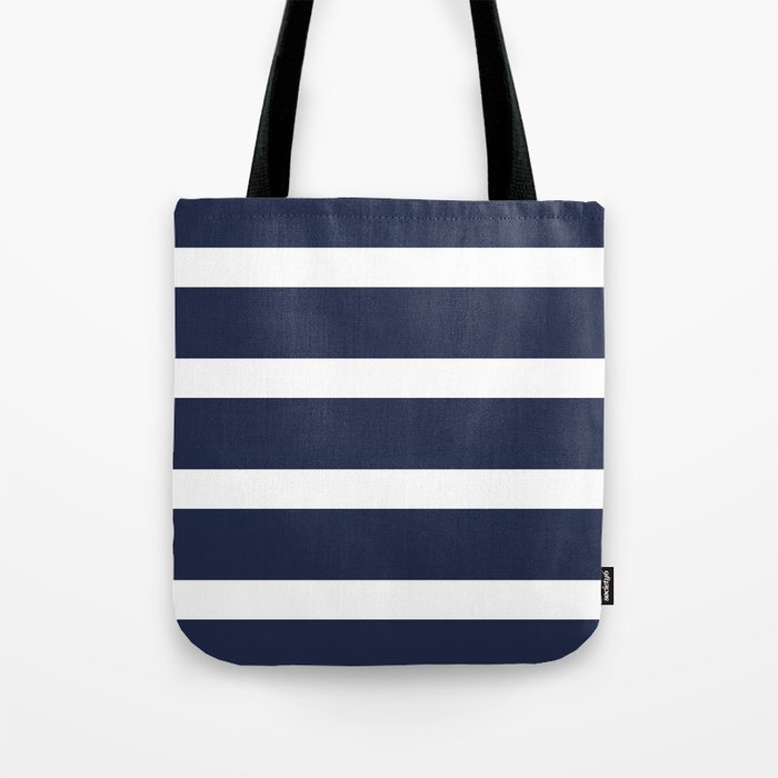 Navy Summer Stripes Tote Bag