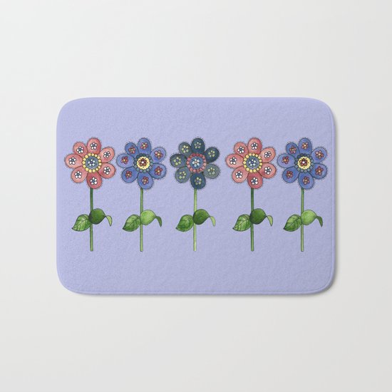 Flower Row Bath Mat
