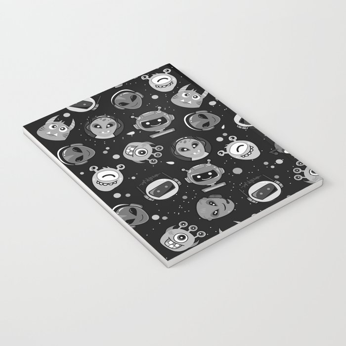 Cute Space Alien Doodle Art Notebook By Hexelus Society6