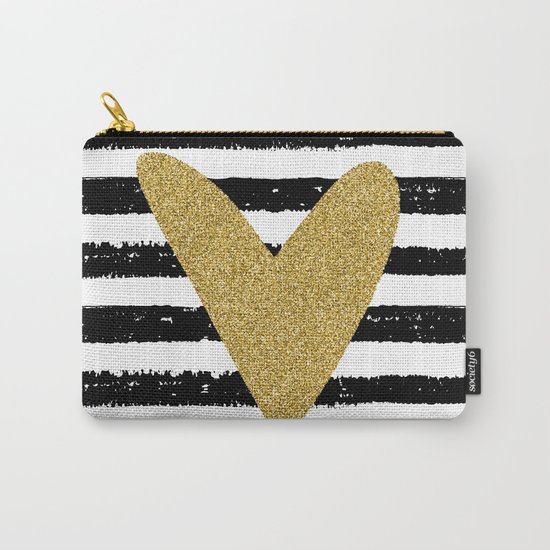 Heart on stripes Carry-All Pouch