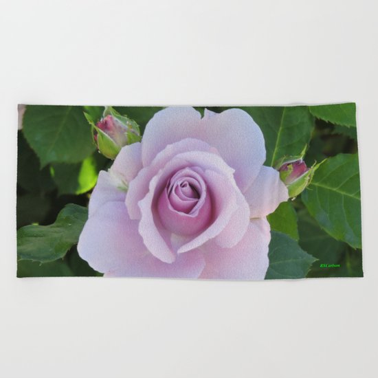 Bloom and Buds Paling to Purple Beach Towel
