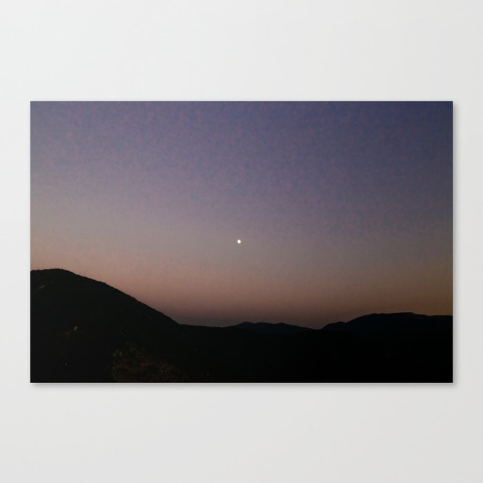 Twilight Moon over the Mountain | Nature and Landscape Photography Canvas Print