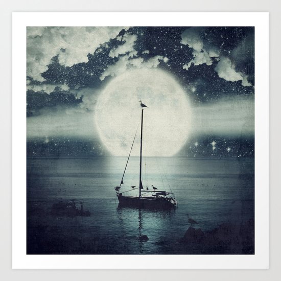 A Journey Under A Starry Night Sky Art Print