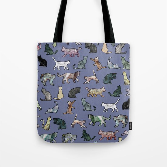 Cats shaped Marble - Violet Blue Tote Bag