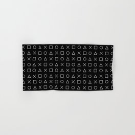 gamer pattern black and white  - gaming design black Hand & Bath Towel