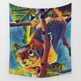 Beautiful Colorful Squirrel Wall Tapestry