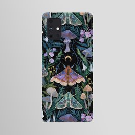 Sphinx Moth Moon Garden Android Case | Magical, Garden, Gouache, Nature, Foliage, Plants, Mystical, Illustration, Mushroom, Butterfly 