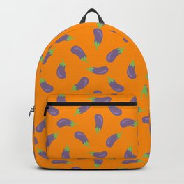 Eggplant on Orange Backpack | Trendy, Graphicdesign, Vegies, Cooking, Orange, Fruit, Digital, Eggplant, Garden, Emoticon 