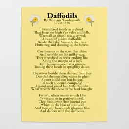 Daffodils. By William Wordsworth 1770-1850. Poster