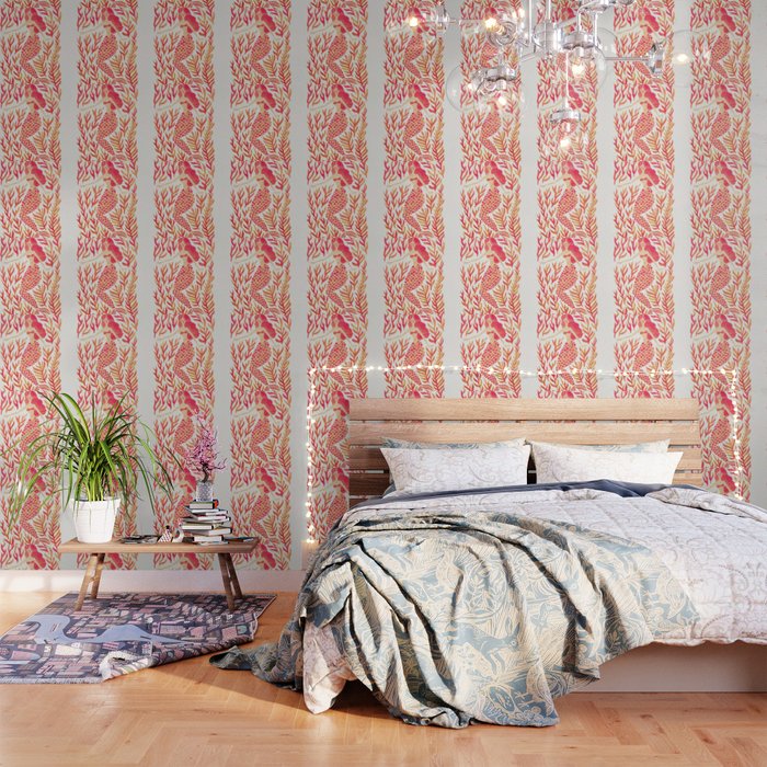 Kelp Forest Mermaid Peach Palette Wallpaper By Catcoq Society6