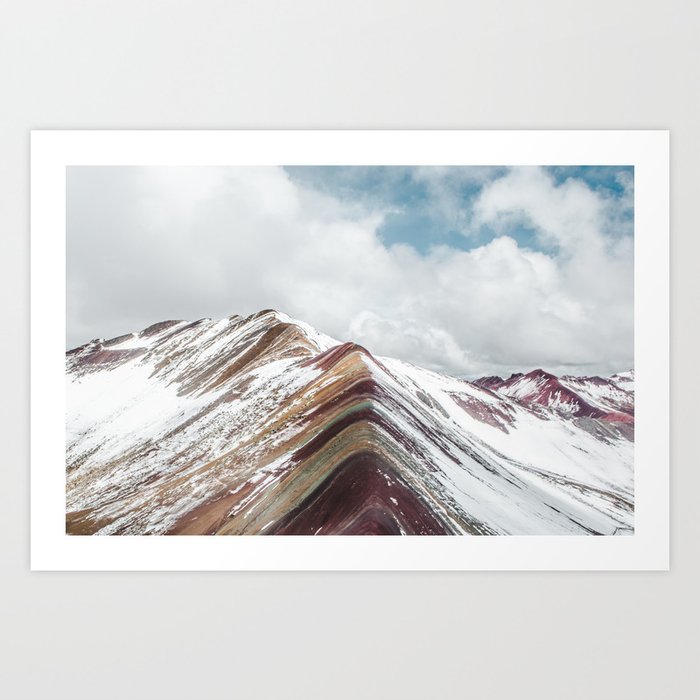 Snow Capped Rainbow Mountain Montana De Siete Colores In The