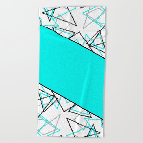 Abstract turquoise combo pattern . Beach Towel