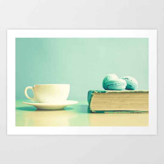 Mint reading and relaxing Art Print