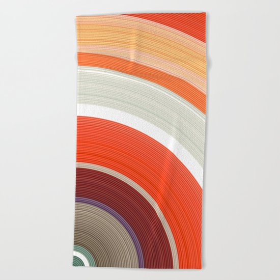 Shades of Orange Rings Beach Towel