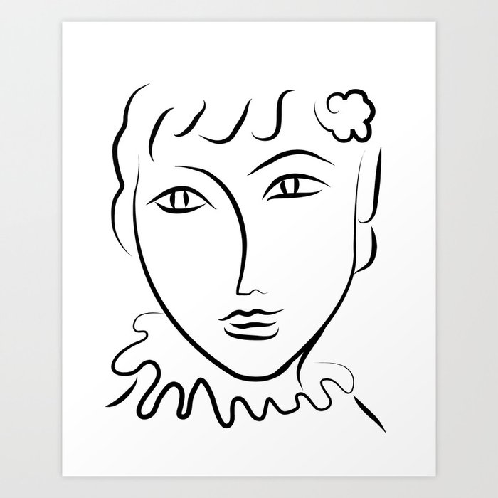 Abstract Face Sketch Art Print By Hyggenok Society6