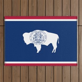 Wyoming flag rectangular Outdoor Rug
